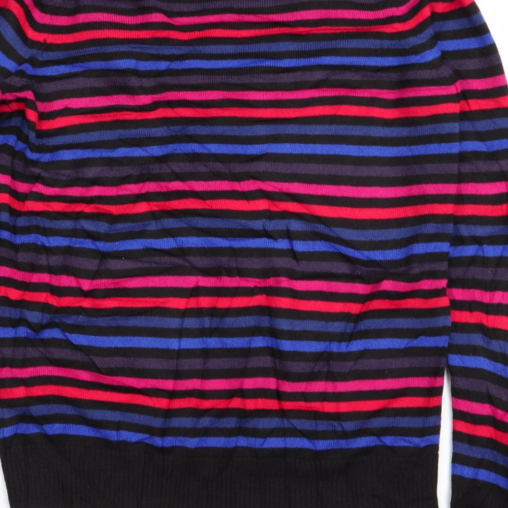 M&S Womens Multicoloured Striped Pullover Jumper Size 12