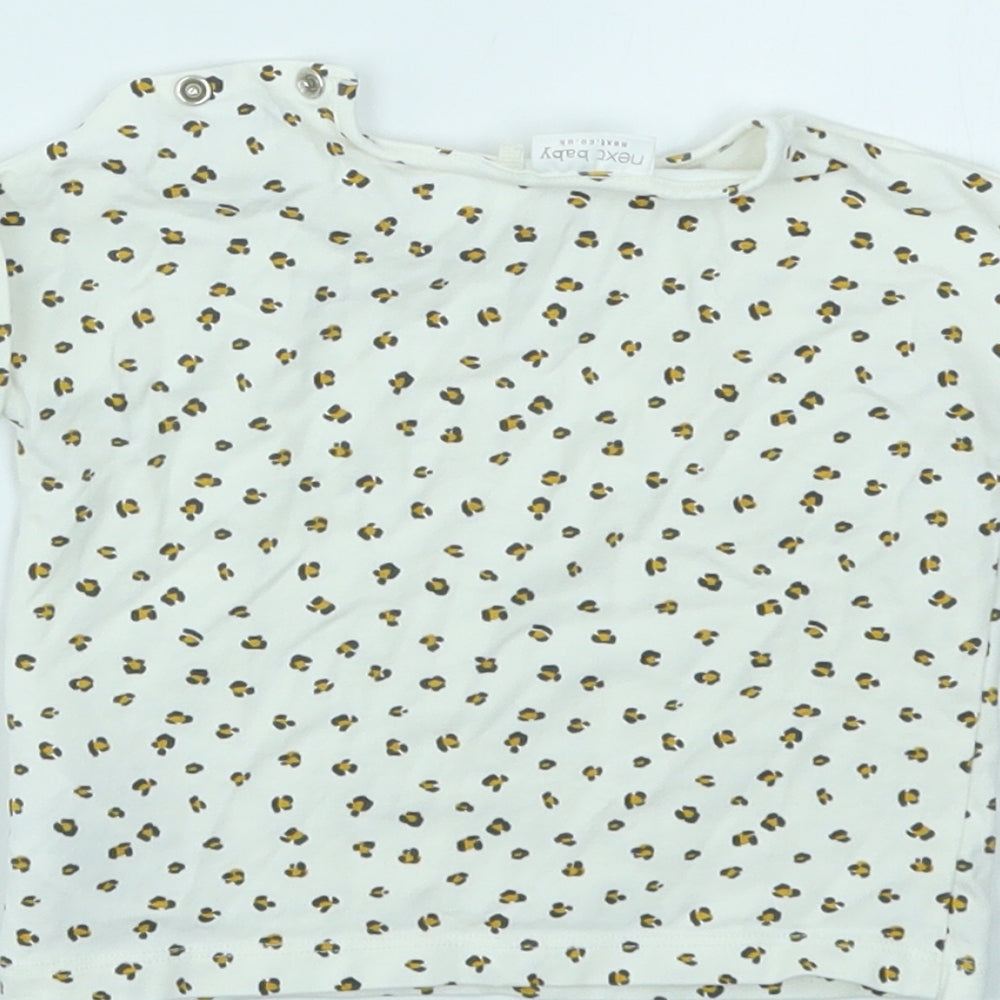 NEXT Girls Multicoloured Animal Print Basic T-Shirt Size 3-6 Months
