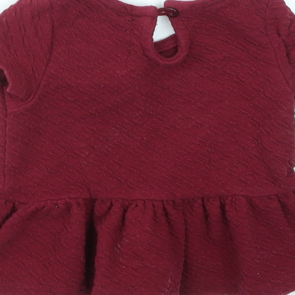 Young Dimension Girls Red Basic T-Shirt Size 3-6 Months