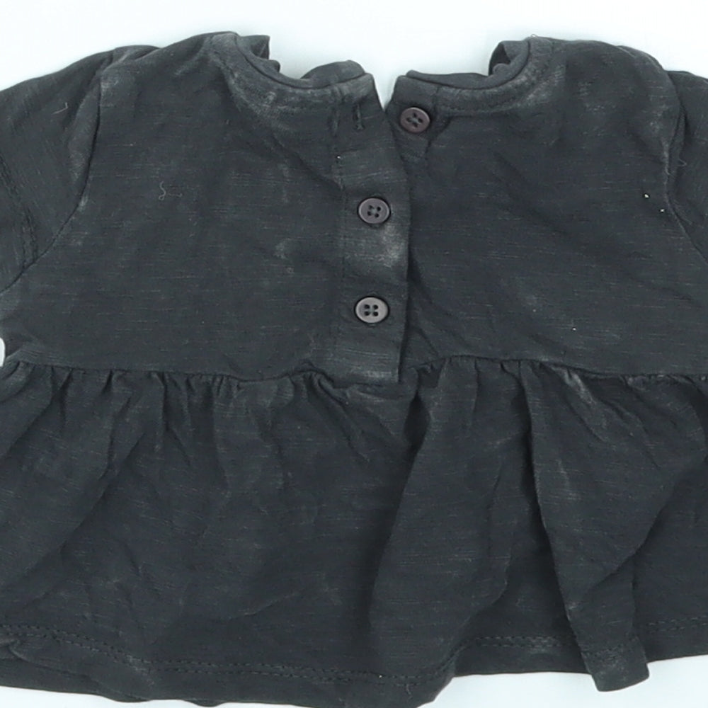 NEXT Girls Black Basic T-Shirt Size Newborn