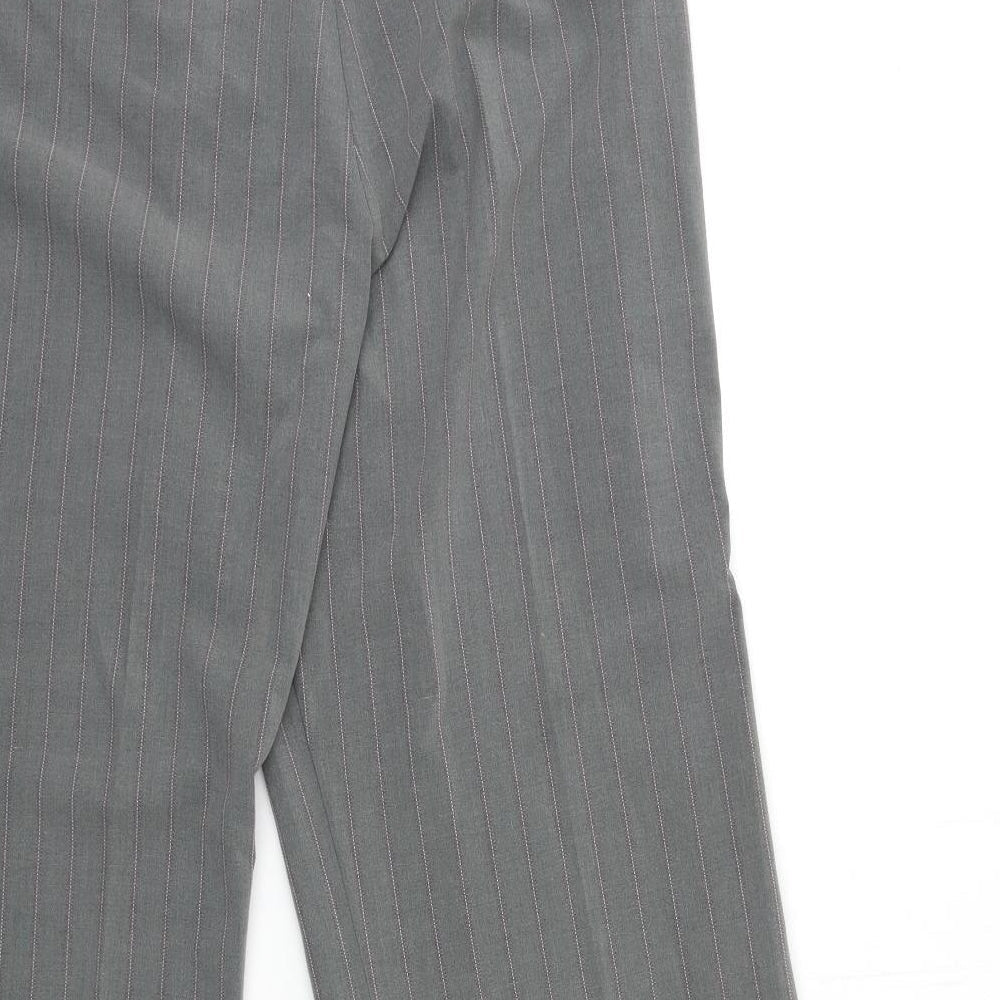 EVIE Womens Grey Striped Trousers Size 18 L30 in