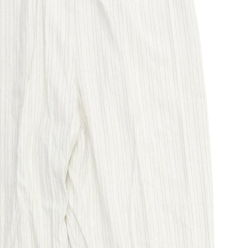 ELVI Womens Beige Striped Trousers Size 32 in L30 in