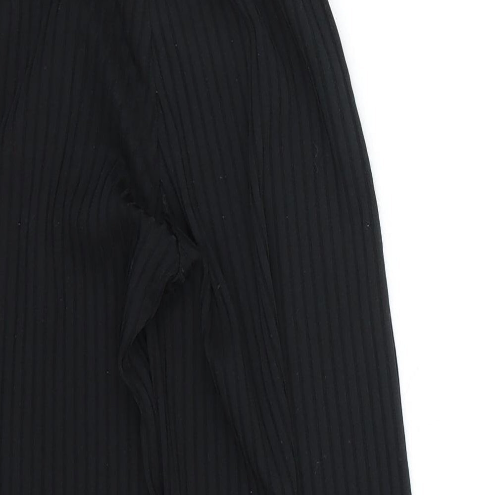 New Look Girls Black Striped Capri Trousers Size 9 Months