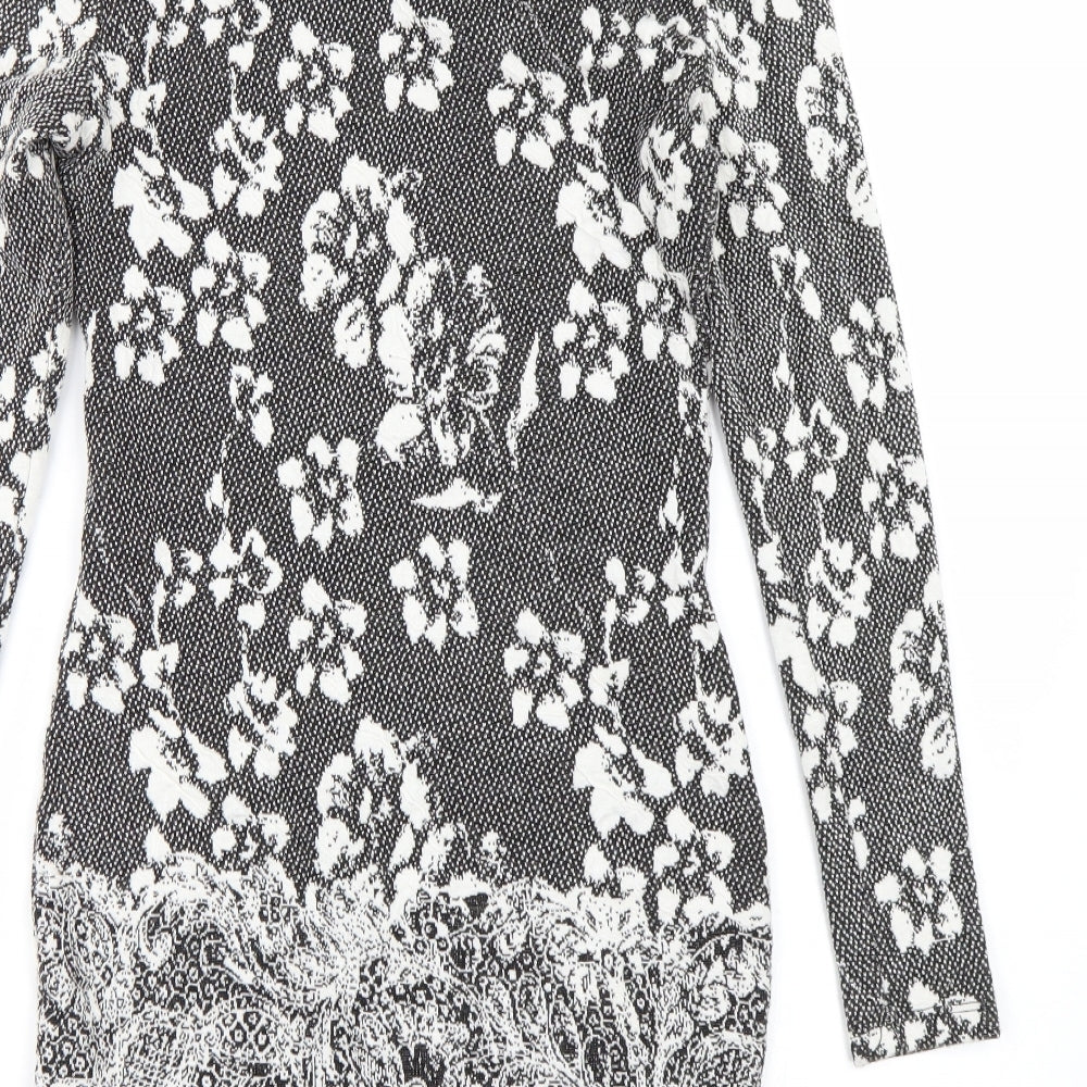 River Island Womens Grey Floral Wrap Dress Size 10
