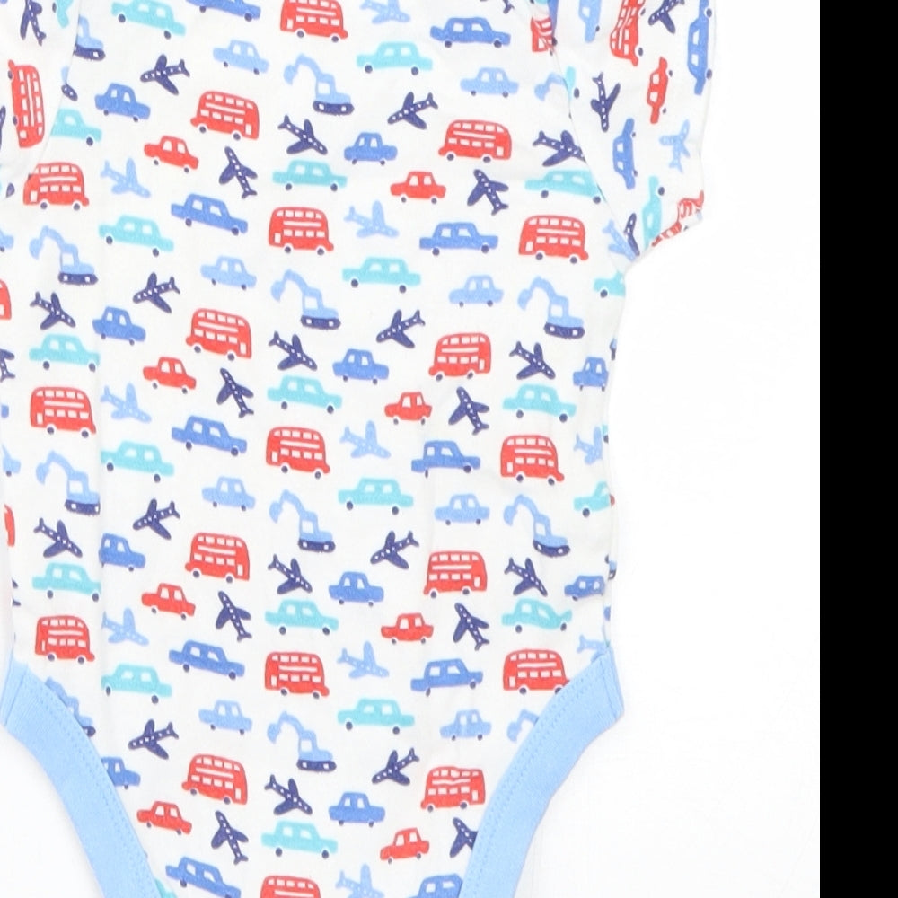 Mini Club Baby White Babygrow One-Piece Size 3-6 Months - Cars
