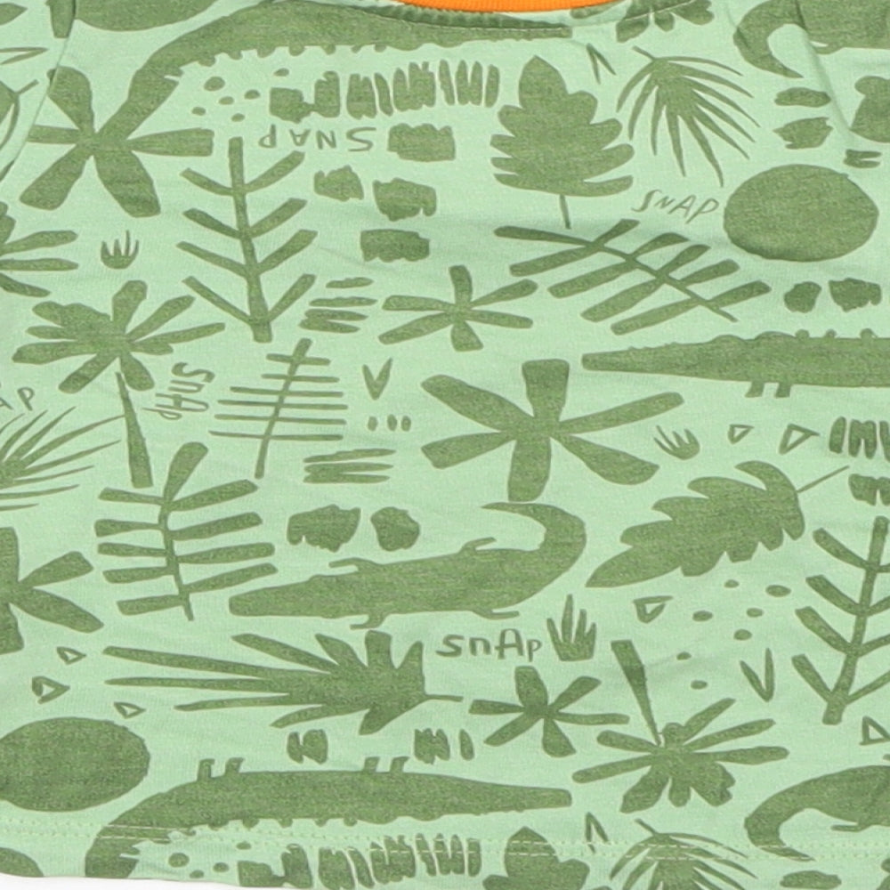Baby Baby Green Floral Basic T-Shirt Size 0-3 Months
