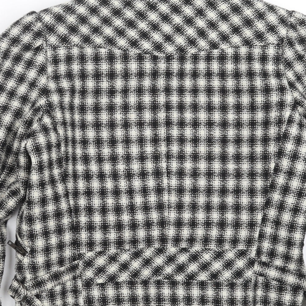 Topshop Womens Black Check Jacket Size 10