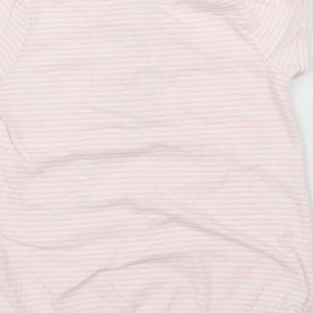 NEXT Girls Pink Striped Basic Blouse Size 12-18 Months