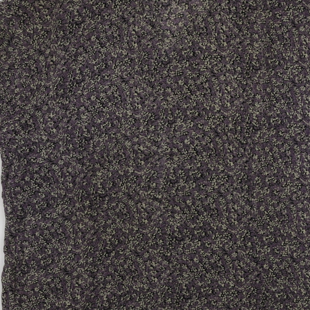 Preworn Womens Grey Floral Basic Button-Up Size S
