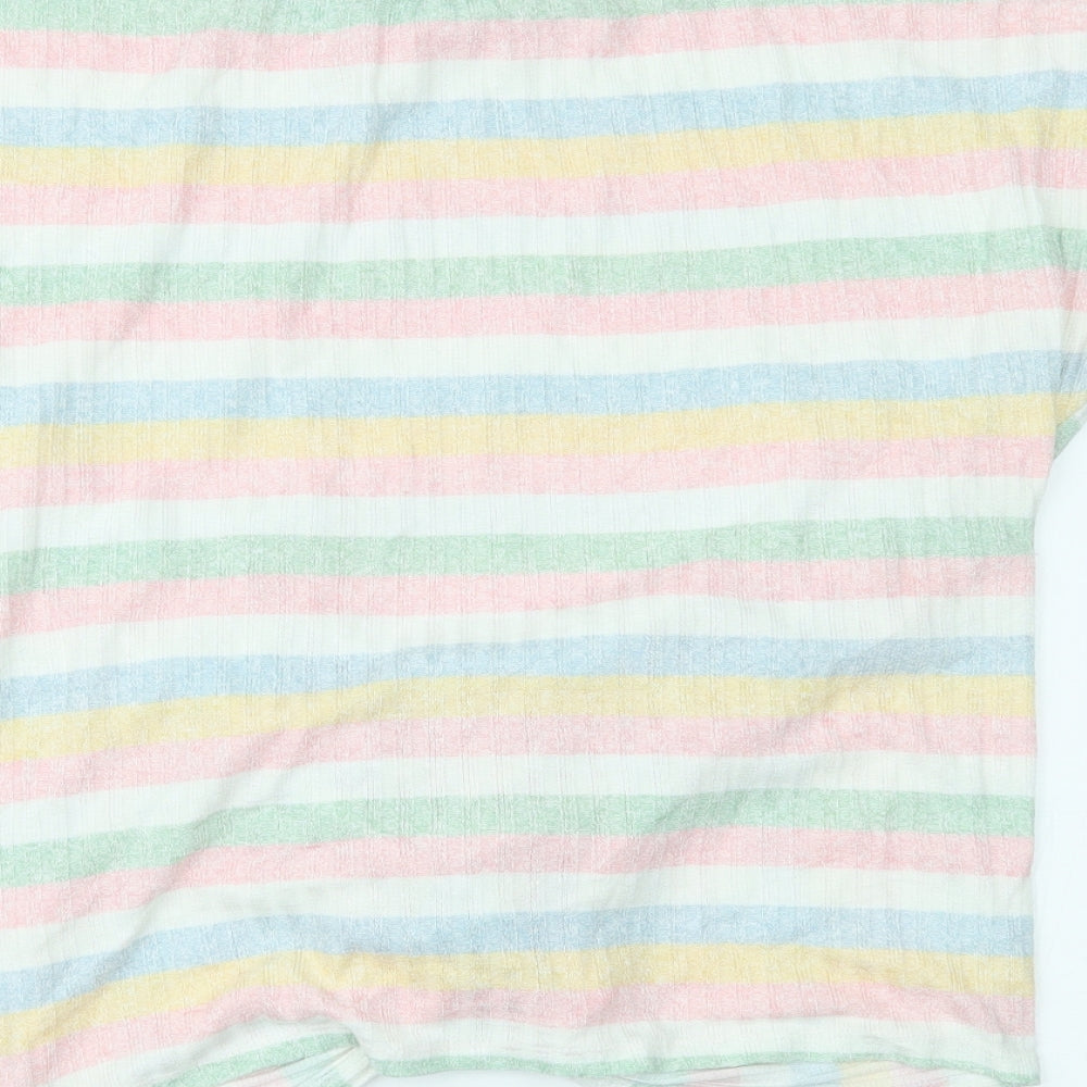 New Look Womens Multicoloured Striped Basic Blouse Size M