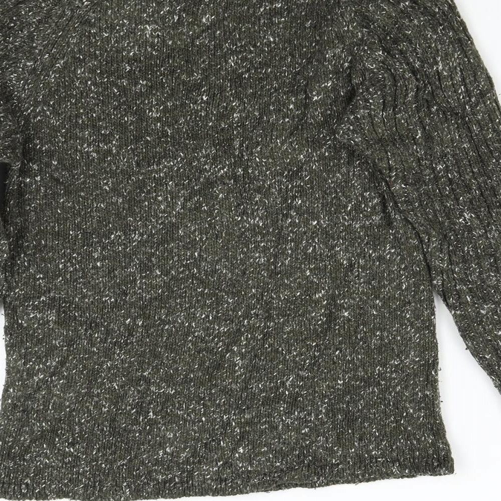 George Girls Green Knit Henley Jumper Size 8-9 Years