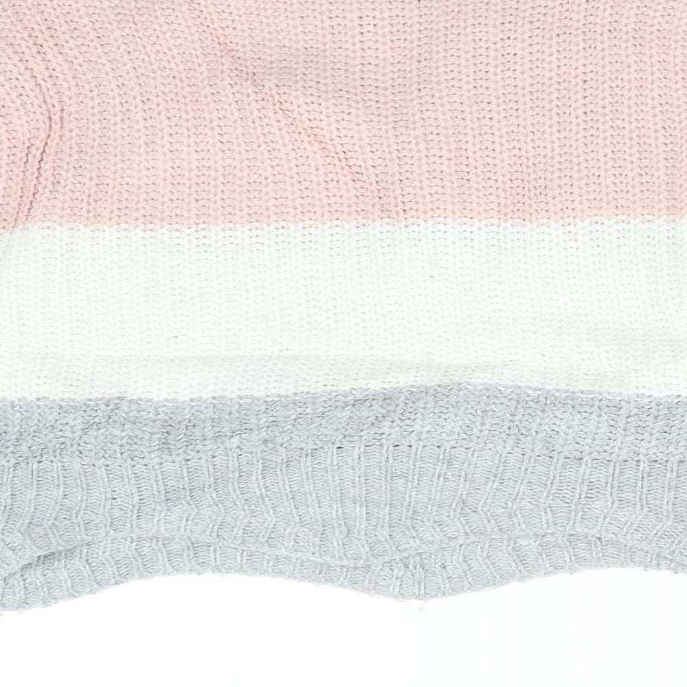 Cameo Rose Womens Multicoloured Striped Knit Pullover Jumper Size M