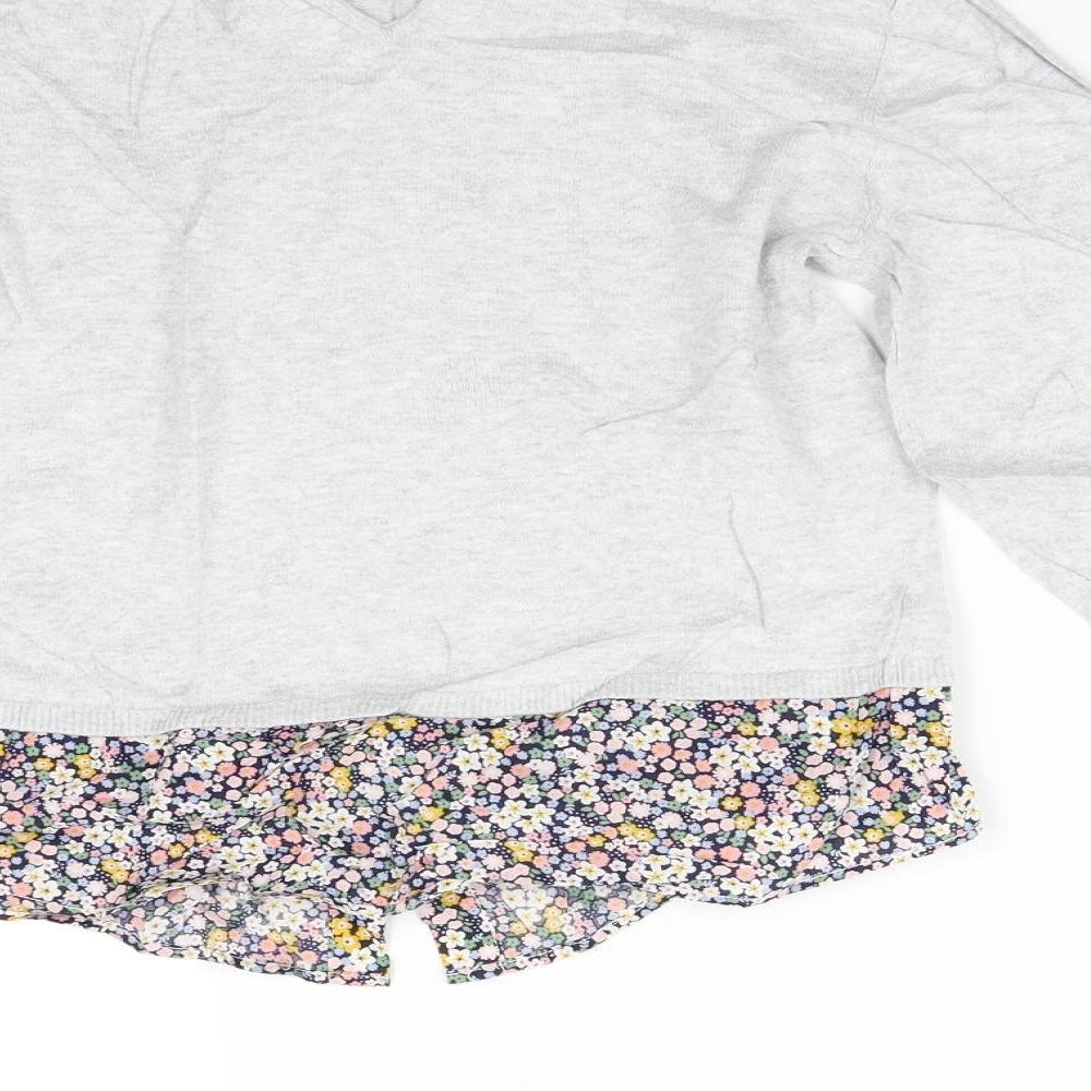 H&M Girls Grey Knit Pullover Jumper Size 8 Years