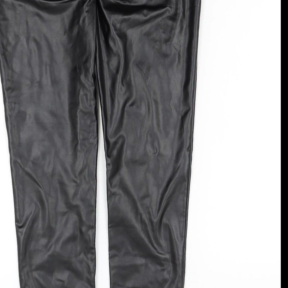 Preworn Womens Black Trousers Size 10 L27 in