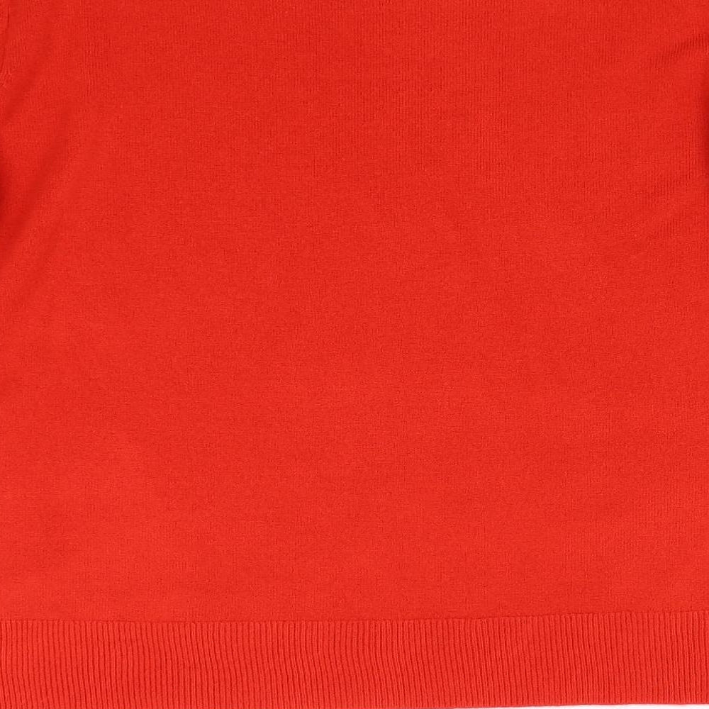 M&S Womens Red Knit Pullover Jumper Size 14