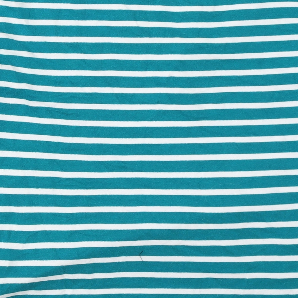 Damart Womens Blue Striped Basic T-Shirt Size 10
