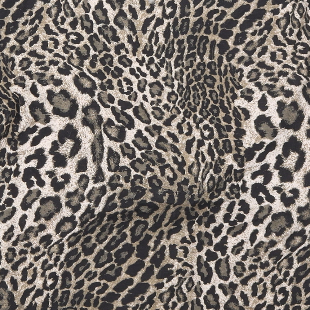 Bonmarché Womens Brown Animal Print Basic T-Shirt Size 12