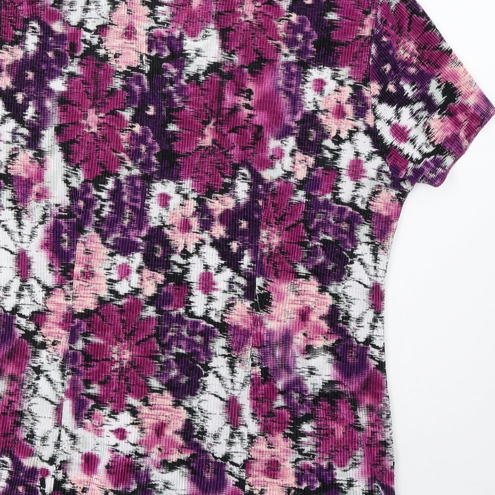 BM Womens Purple Basic Button-Up Size 14
