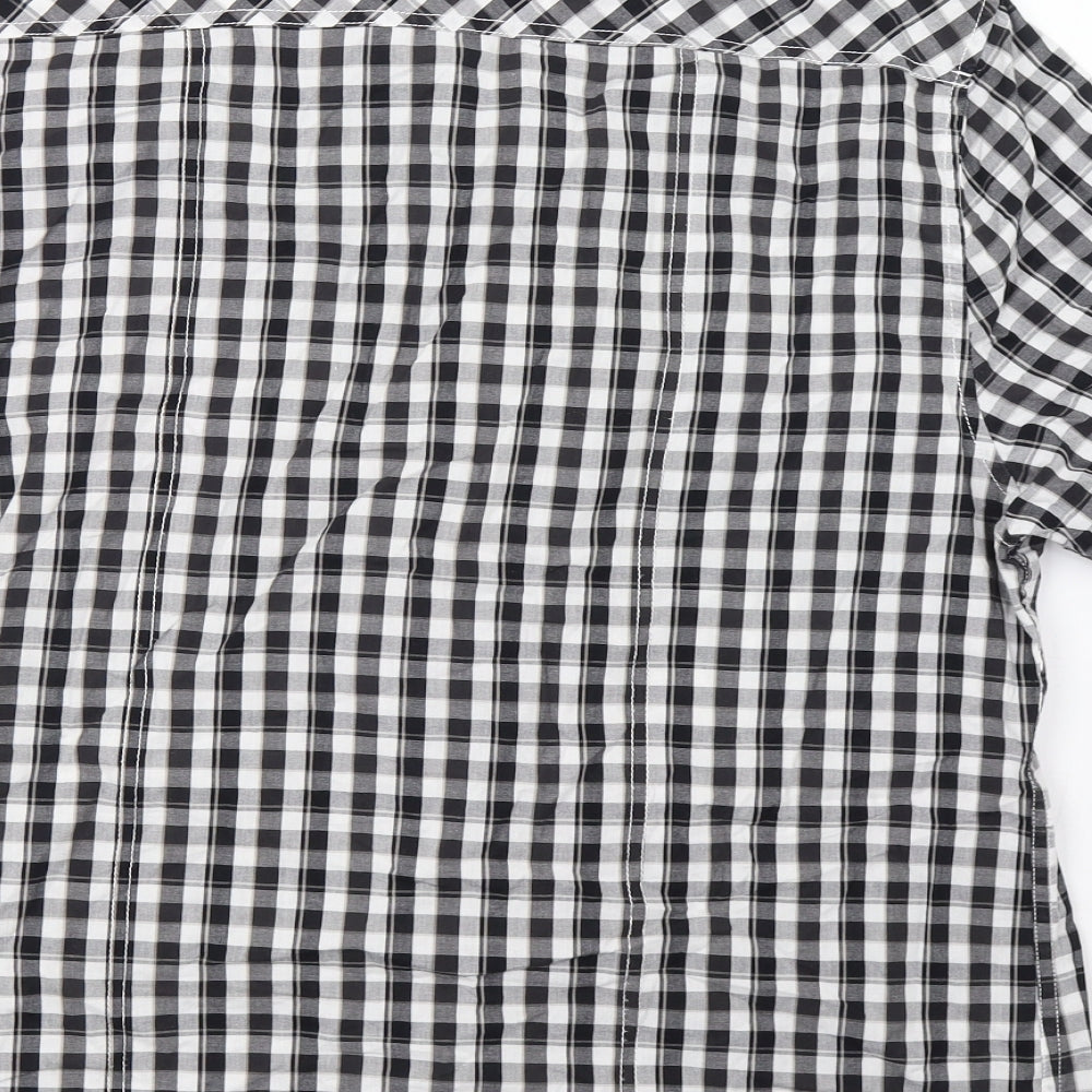 matal Mens White Check Button-Up Size XL