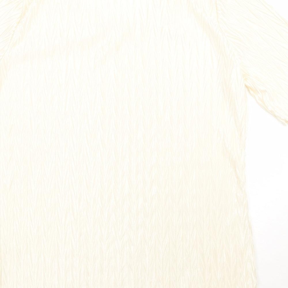 Preworn Womens Ivory Basic T-Shirt Size 12