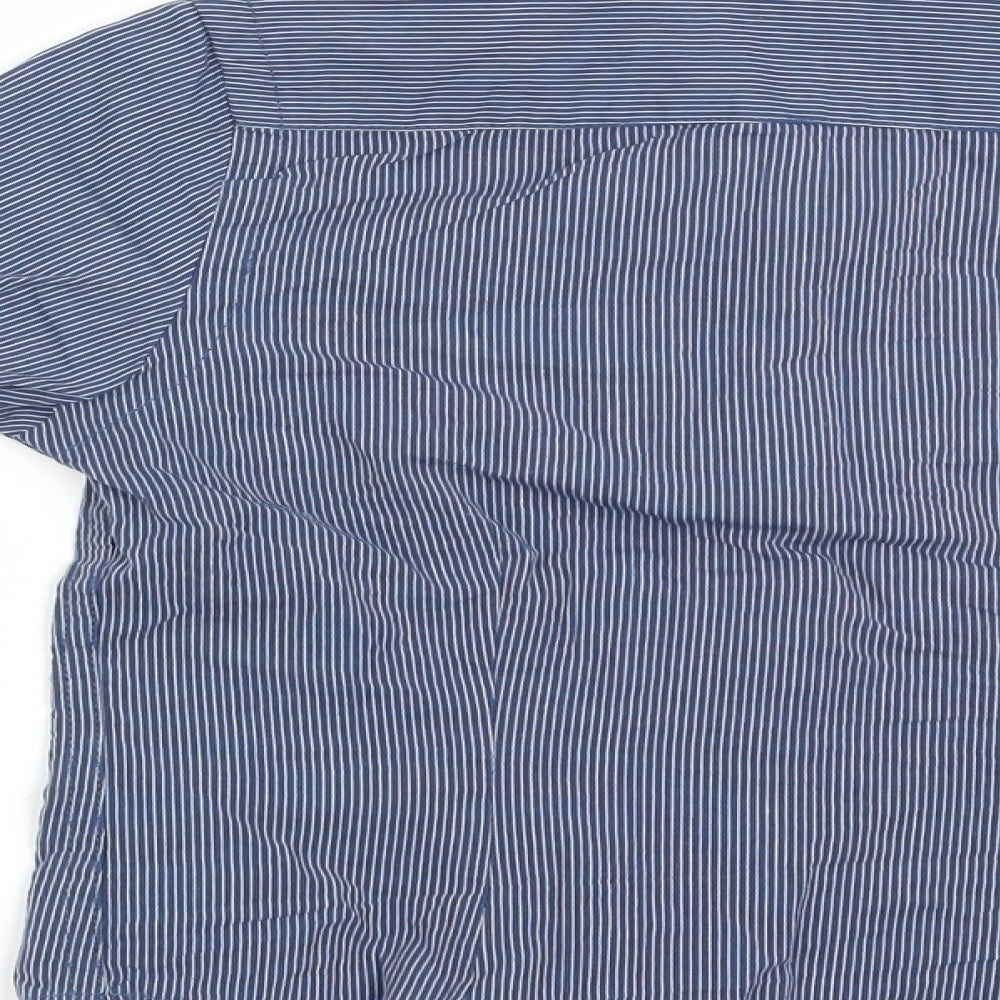 George Boys Blue Striped Basic Button-Up Size 18-24 Months