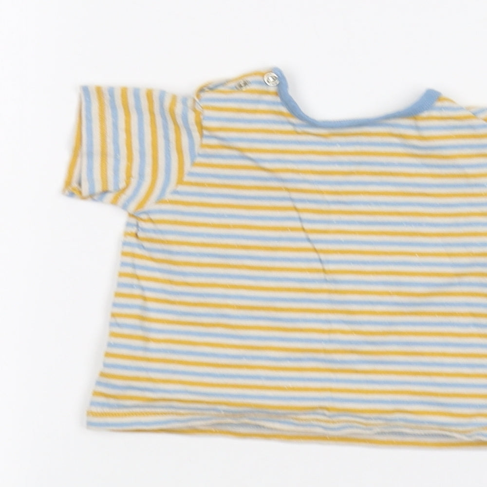 Marks & Spencer Baby White Striped Basic T-Shirt Size 3-6 Months