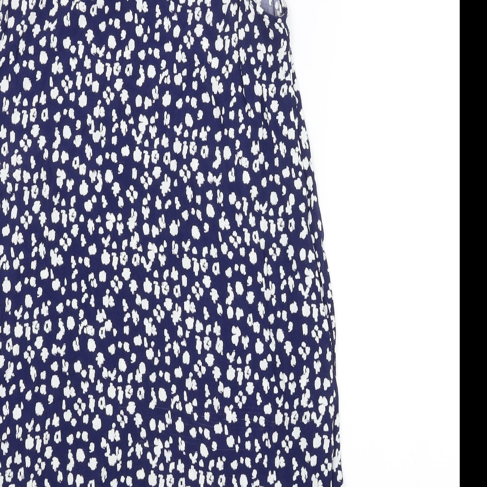 YERSE Womens Blue Floral Basic Blouse Size S