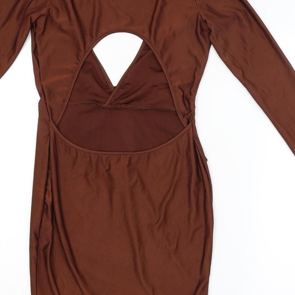 Preworn Womens Brown Pencil Dress Size M