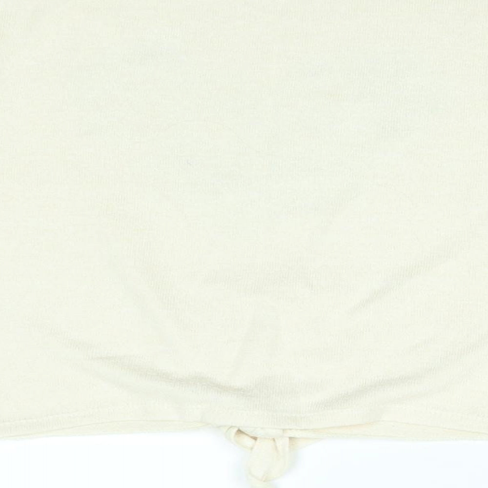 TU Girls Beige Pullover Jumper Size 10-11 Years - flower heart