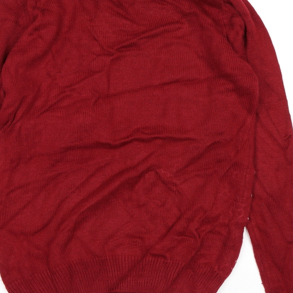 Threadable Mens Red Polka Dot Pullover Jumper Size S