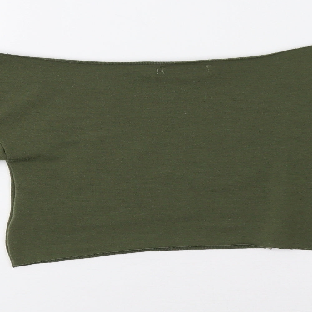 PRETTYLITTLETHING Womens Green Pullover Sweatshirt Size 6 - Cropped