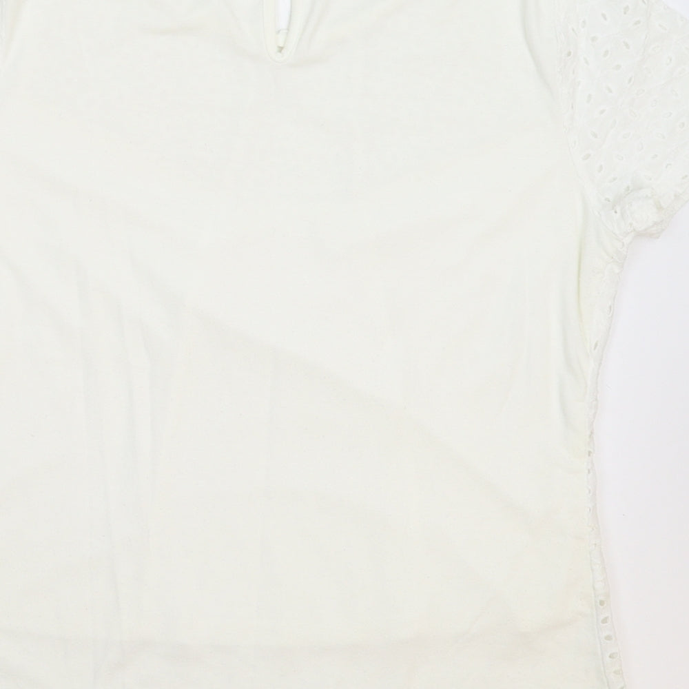 Adiva Naturals Womens White Basic T-Shirt Size M
