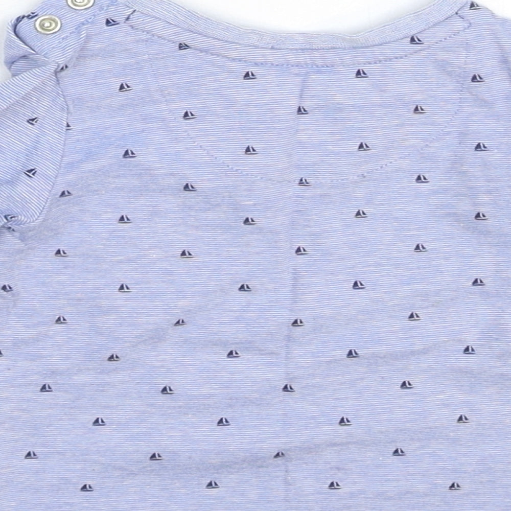 Merc Baby Blue Striped Basic T-Shirt Size 3-6 Months