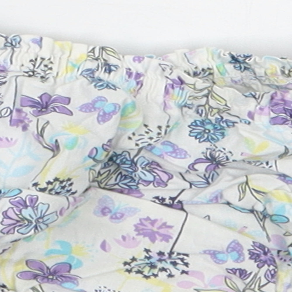 Pumpkin Patch Girls Purple Floral Cropped Trousers Size 3-6 Months