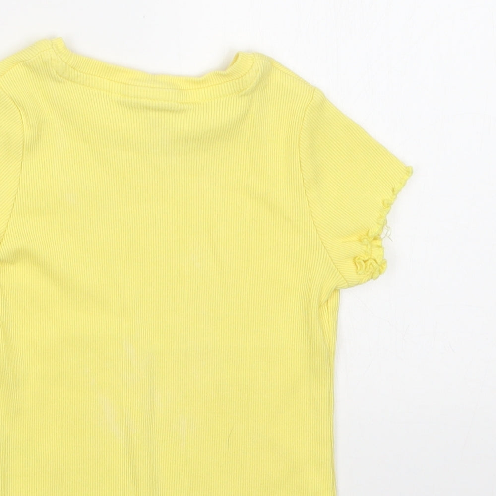 George Girls Yellow Basic T-Shirt Size 18-24 Months