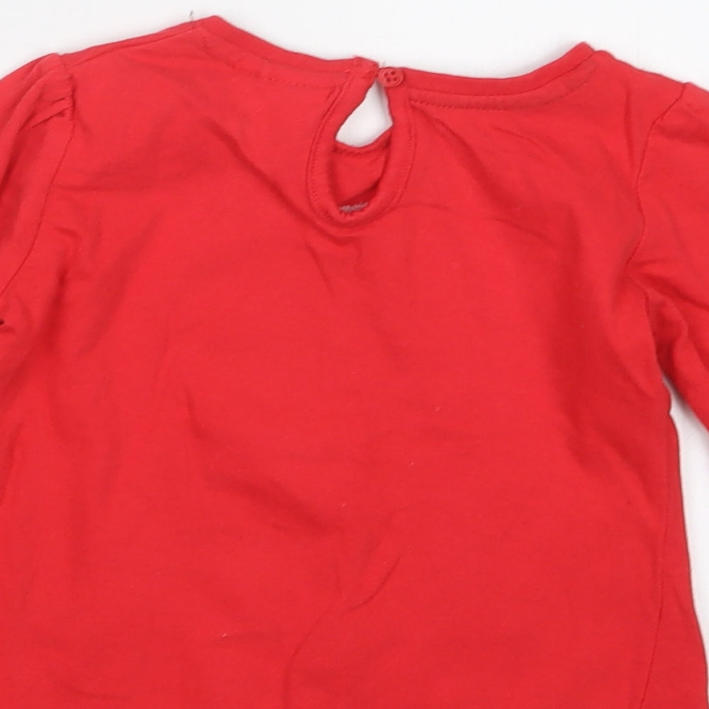 So Cute Girls Red Basic T-Shirt Size 12-18 Months - Christmas