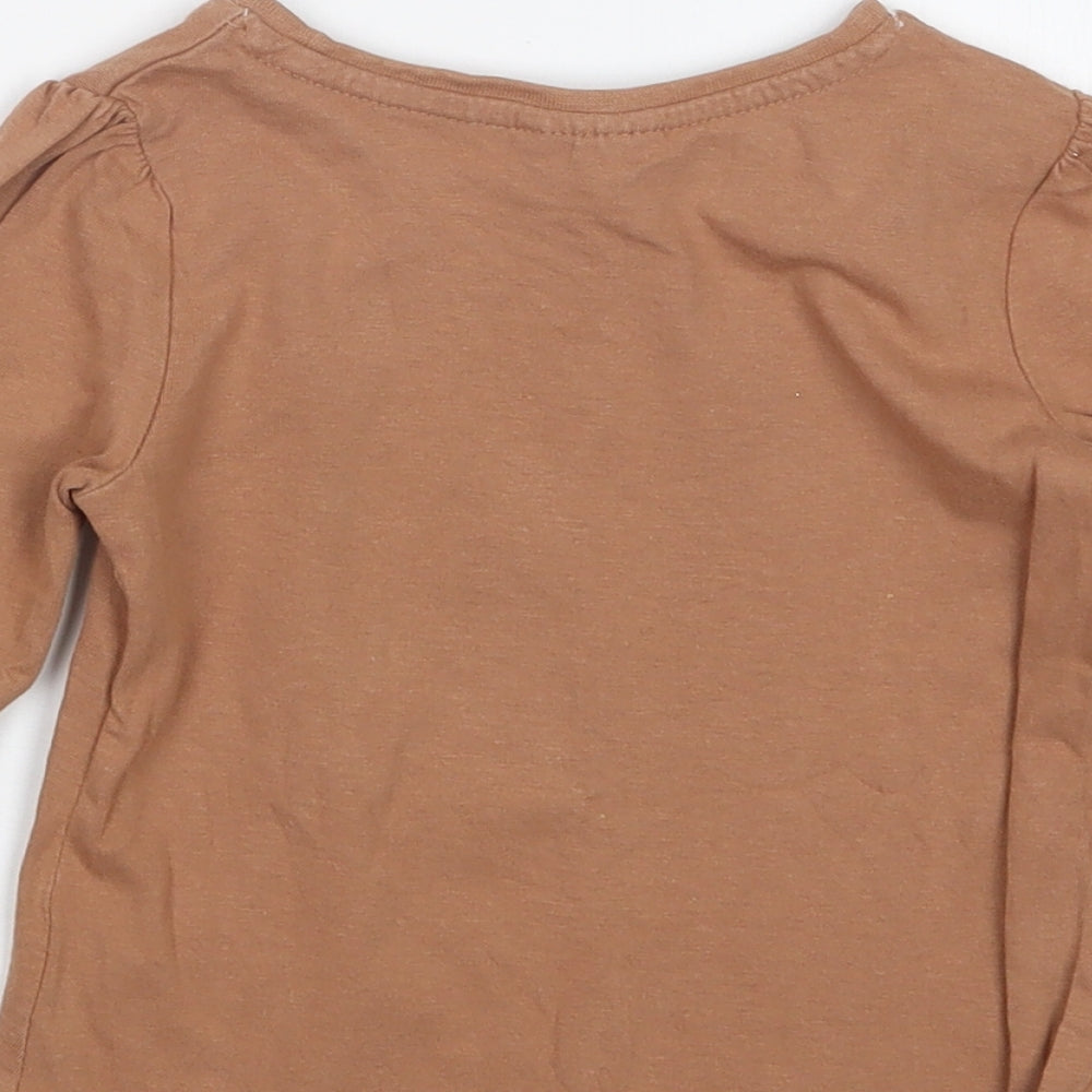So Cute Girls Beige Basic T-Shirt Size 12-18 Months