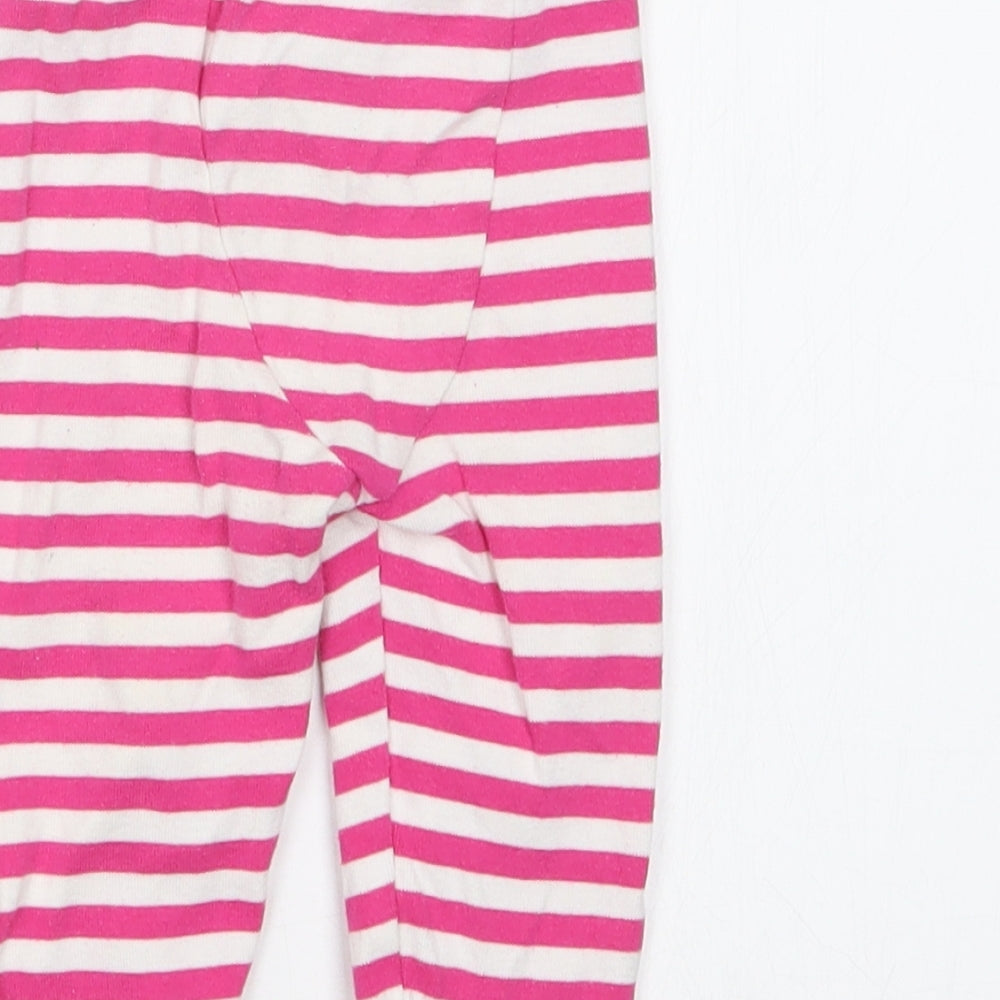 Mothercare Girls Pink Striped Capri Trousers Size 6-9 Months