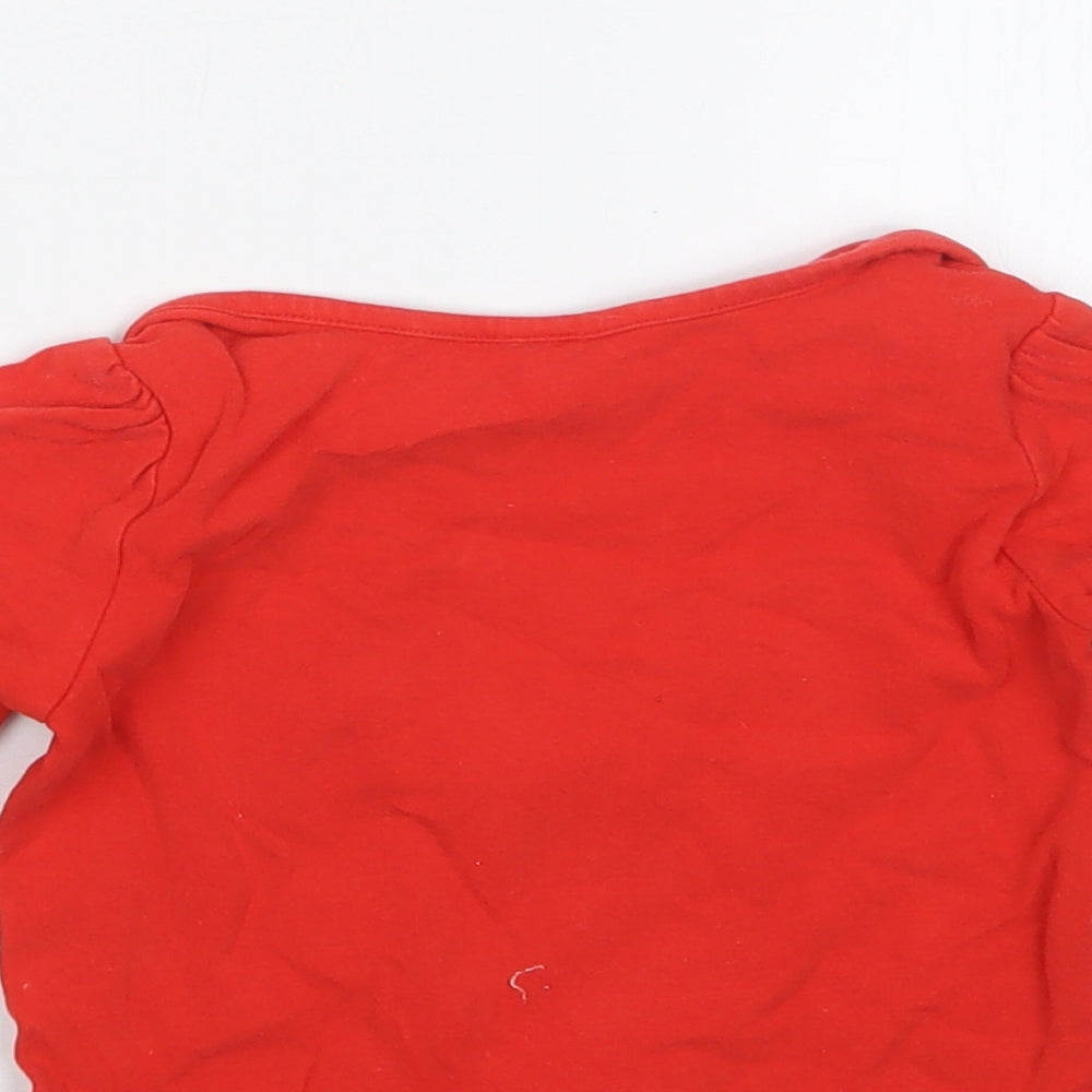 Mini Club Girls Red Basic T-Shirt Size 3-6 Months