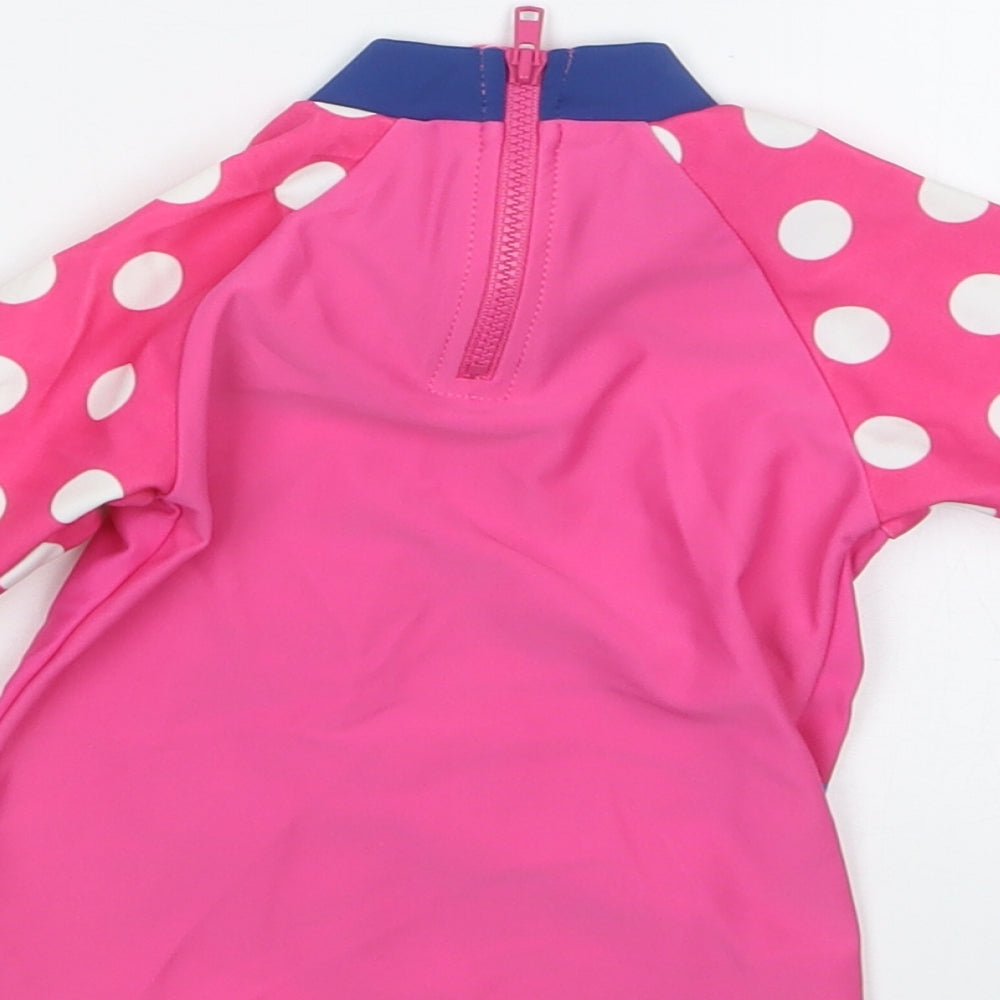 Marks & Spencer Girls Pink Geometric Basic T-Shirt Size 6-9 Months - Swimming