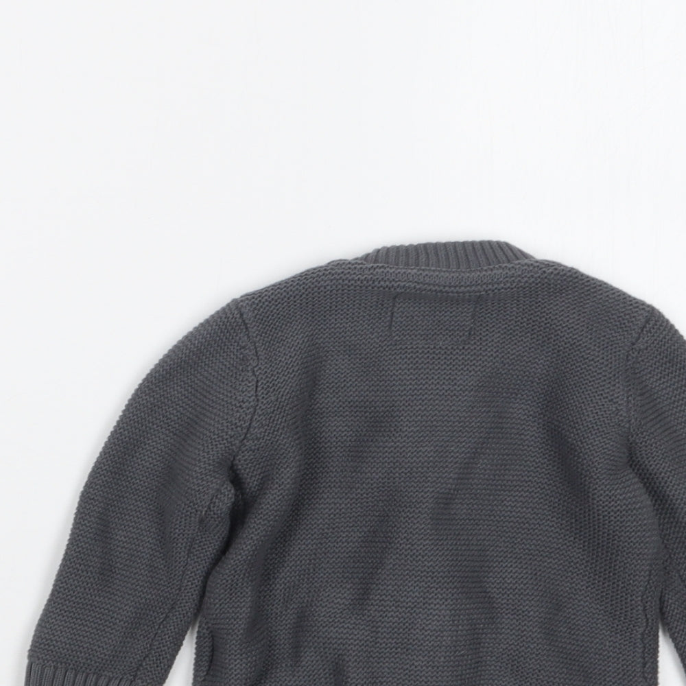 F&F Boys Grey Knit Jacket Size 3-6 Months