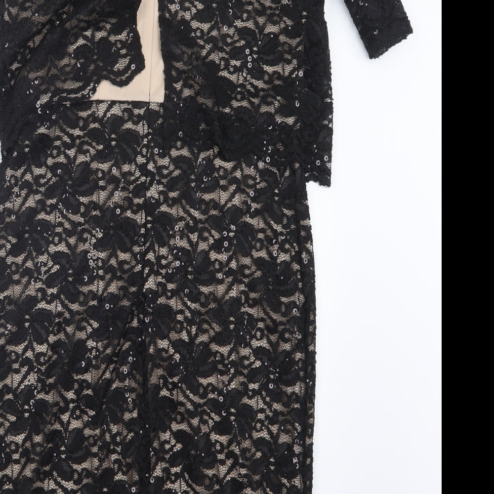 Billie & Blossom Womens Black Lace Shirt Dress Size 10