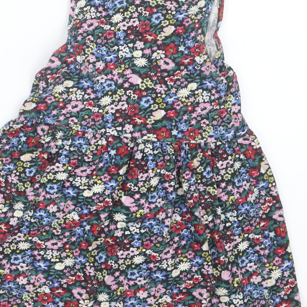 H&M Girls Black Floral A-Line Size 2 Years