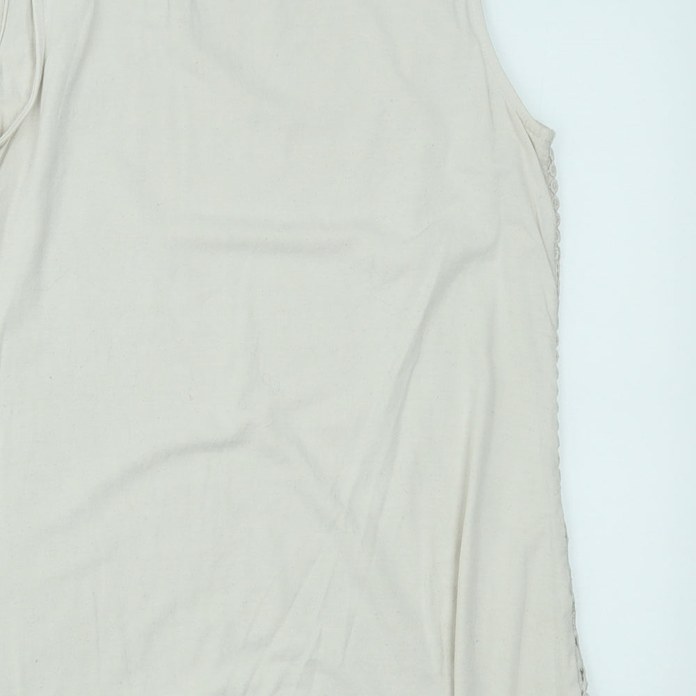 Roman Womens Beige Basic Tank Size 12
