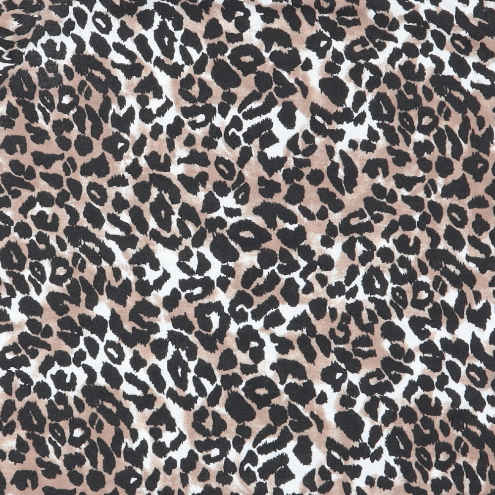 PLT Womens Multicoloured Animal Print Basic T-Shirt Size 10