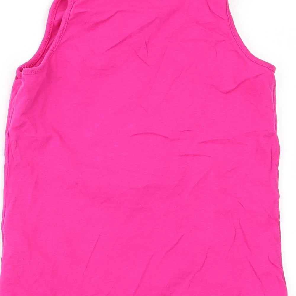 pep and co Girls Pink Basic Tank Size 7-8 Years