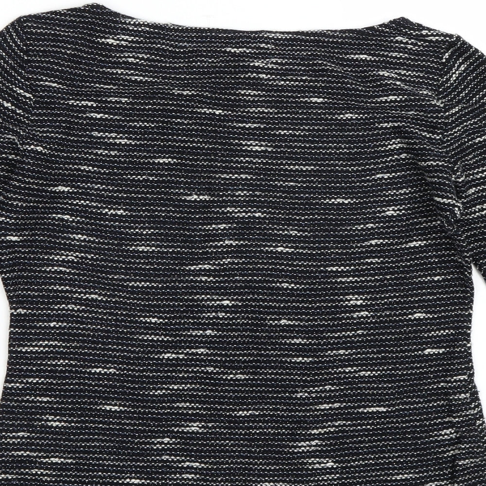 Phase Eight Womens Black Striped Pullover Jumper Size 12