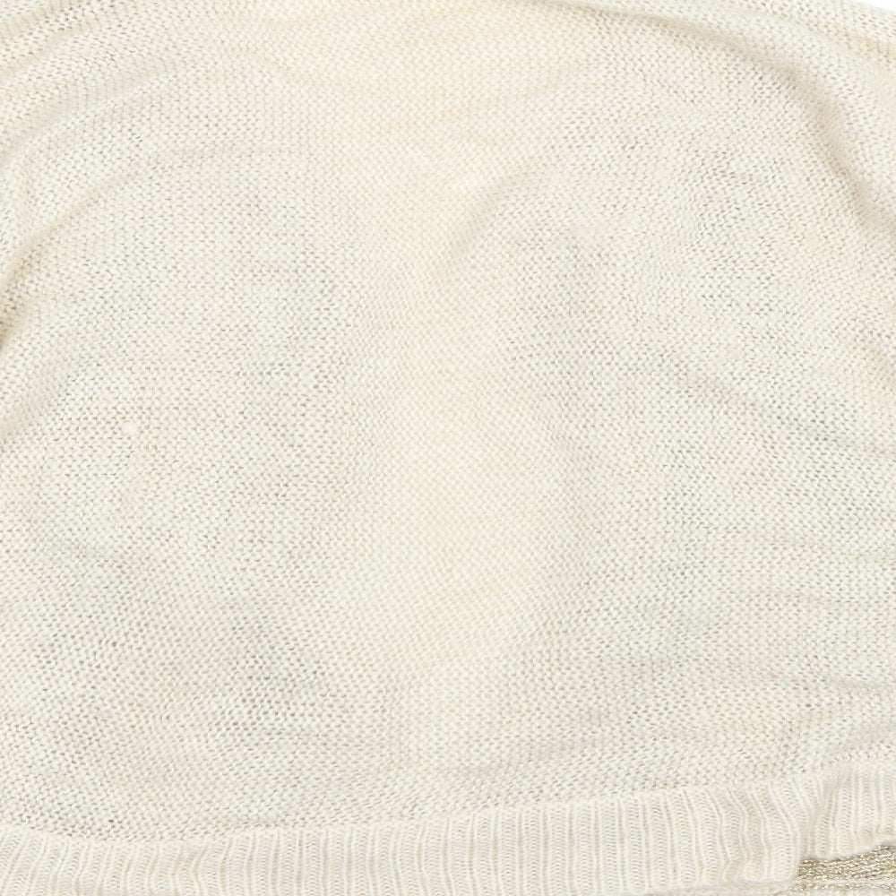 Oasis Womens Beige Striped Cardigan Jumper Size L