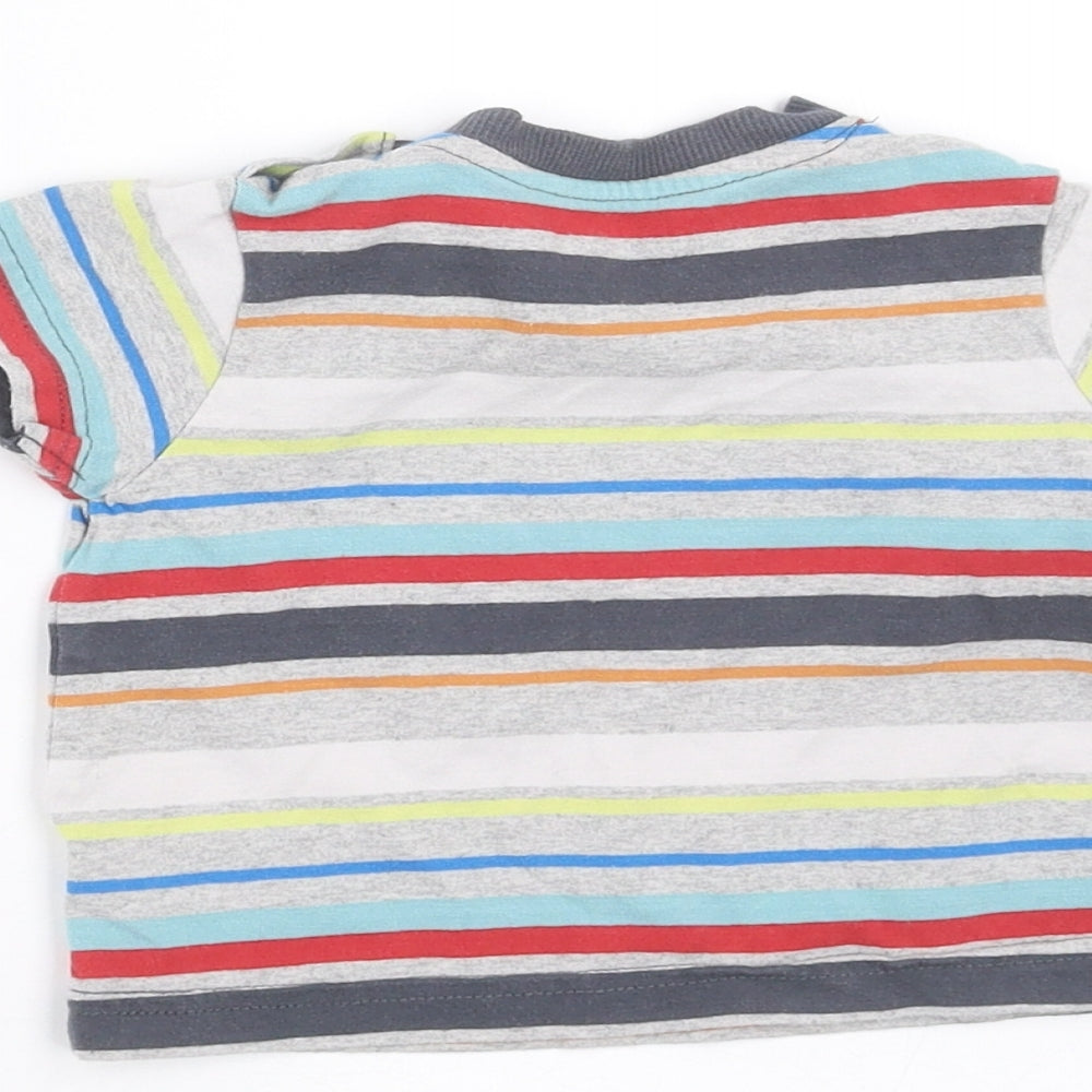 Nutmeg Baby Multicoloured Striped Basic T-Shirt Size 3-6 Months