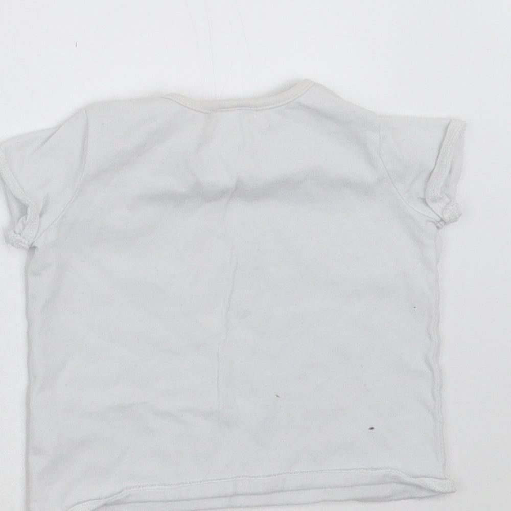 Next Baby White Basic T-Shirt Size 3-6 Months - animals